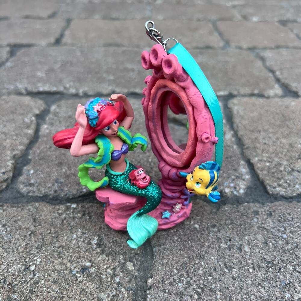 Disney Store Little Mermaid Ariel & Friends Mirror Sketchbook Christmas Ornament